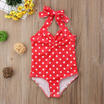 Newborn Baby Girls Polka Dot Swimsuit Toddler Swimwear Swimming Halter Bikini