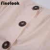 Finelook Womens Button Crop Tops Blouse Off Shoulder Ribbed Long Sleeve Crop Top