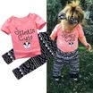 US Infant Newborn Kids Baby Girl Outfit Pink Top T-shirt Long Pants Clothes Set