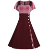Striped A Line Plus Size Vintage Dress