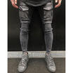 Mens Stretchy Ripped Skinny Biker Jeans Destroyed Taped Slim Fit Denim Pants