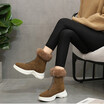 2018 Winter Rabbit hair Women Shoes Woman Snow Boots Ankle Warm Platform Wedge Fashion Femme Ladies Boot Black Footwear