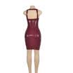 Fashion Ladies Sexy Women PU Leather Wet Look Bodycon Clubwear Mini Short Dress