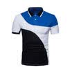 New Mens Polo Shirts Short Sleeve Tops Patchwork Contrast Color Casual T-Shirts
