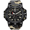 Romacci Mens Stylish Sports Multi-function Electronic Waterproof Camouflage Watch Dual Display Wristwatches