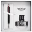 Hero HERO Mingzhi 200E 14K gold pen 05mm men&women models big Ming pointed pen signature pen fashion business ink pen gift box set spray sand black paint set rod bright chrome