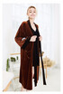 Winter velvet couple pajamas long sleeve medium thick robe home clothes