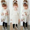 Toddler Kids Baby Girl Cartoon Plaid Cotton Long Sleeve Dress Outfits Clothes