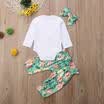Newborn Baby Girl Floral Clothes Romper Jumpsuit BodysuitLong Pants Outfits Set