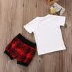 Newborn Infant Baby Boy T-shirt Tops Plaid Shorts 2pcs Clothes Outfit US Stock