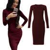Women Long Sleeve Dress Ladies Winter Knitted Jumper Sweater Dress Tops Pullover