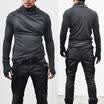 Fashion Mens Slim Fit Irregular Long Sleeve Muscle Tee T-shirt Tops Blouse