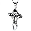 Retro Cross Punk Mens Necklace Titanium Steel Pendant Sweater Chain - 24 inch