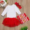Xmas Newborn Baby Girls Santa Baby Romper Tulle Dress Leg Warmer Outfits Clothes