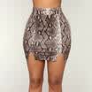 UK Chic Womens Sexy Snake Skin Printed High Waist Mini Bodycon Clubwear Skirts
