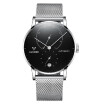 CADISEN C1030 Men Automatic Mechanical Watch Stainless Steel Net Band Calendar Waterproof Casual Clock Wristwatch for Male
