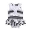 NEW Bow Tie Newborn Baby Girls Cotton Romper Bodysuit One-pieces Outfits Clothes