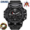 Mens Stylish Sports Multi-function Electronic Waterproof Watch Dual Display Wristwatches