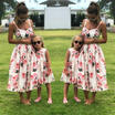 Sexy Family Matching Women Kids Girl Party Flowers Dress Sundress Summer Clothes