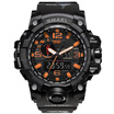Romacci Mens Stylish Sports Multi-function Electronic Waterproof Camouflage Watch Dual Display Wristwatches