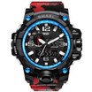 Romacci Mens Stylish Sports Multi-function Electronic Waterproof Camouflage Watch Dual Display Wristwatches