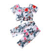 Infant Baby Girl Summer Floral T-shirt Top TeePants Trousers Kid Clothes Set US