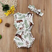 Casual Newborn Baby Girls Deer Romper Bodysuit Jumpsuit Headband Outfits Set