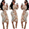 UK Women Bodycon Slim Long Sleeve Evening Cocktail Party Clubwear Pencil Dresses