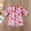 Kids Baby Girls One Picece Dress Long Sleeve Cartoon Skirts Cotton Costume 0-4T