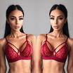 Women Floral Sheer Lace Triangle Bralette Unpadded Bra Crop Top Strappy Lingerie
