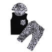 2Pcs Cotton Baby Kids Boys Girls Outfits Hooded T-shirt Harem Pants Clothes Set