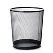 TRNFA TN-T3301 Trash Large metal mesh office paper basket round trash cans solid black garbage basket