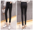 winter Korean version of high-waisted jeans with velvety thickening stretch tight leg pencil trousers womens trousers N0004