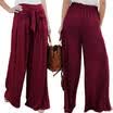 Mode Damen Palazzo Hosen Hohe Taille Breite Bein Culottes Lange Hosen Casual