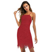 Sexy Spaghetti Strap Backless Lace Crochet Women Bodycon Dress