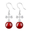 Red Black Stone Dangle Earrings For Women Cubic Zirconia Eardrop Female Ladies Fashion Jewelry Gift Accessories WHE83