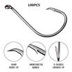 Bulk 100pcs Fishing Hook Jig Fishing Hooks Black HIgh Carbon Steel Fishook