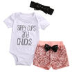 UK 0-24M Infant Baby Girls Top SIPPY CUPS Romper Sequin Pants Outfits Clothes