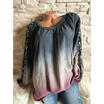 Womens Spring Fall Loose Tops Long Sleeve Shirt Casual Blouse T-shirt S-5XL