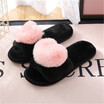 Plush sweat-heart TPR soles cotton open-toed slippers