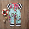 Newborn Toddler Baby Girl Romper Jumpsuit Bodysuit Striped Floral Outfit Sunsuit
