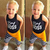 Striped Kids Baby Boys Vest Tops T-shirt Harem Pants Leggings Outfits Clothes US