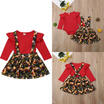 2PCS Newborn Kids Baby Girl Romper BodysuitStrap Dress Skirt Outfit Clothes Set