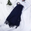 2018 Chic Women Winter Cashmere Blend Pashmina Solid Tassel Shawl Wrap Scarves