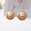Sweet love pearl ear clip electroplating golden classic fashionable women wedding jewelry clip earrings