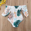 Newborn Baby Kids Girl Banana Leaf Off Shoulder Romper Jumpsuit Playsuit Clothes