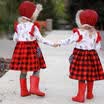 Toddler Kids Baby Girls Cotton Princess T-shirt Plaid Party Tutu Dress Clothes