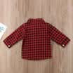 Fashion Toddler Kids Baby Boy Red&Black Checks Shirt Casual Tops Blouse For 0-4T