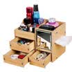 TRNFA TN-M631 DIY Korean Creative Desktop Wooden Toilet Storage Box With Mirror Shelf With Drawer Shelf Skin Care Jewelry Miscellaneous Finishing