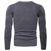 AOWOFS European code mens round neck sweater Amazon foreign trade solid color long-sleeved mens knit bottoming shirt YM005